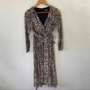 DKNY snake print midi dress
